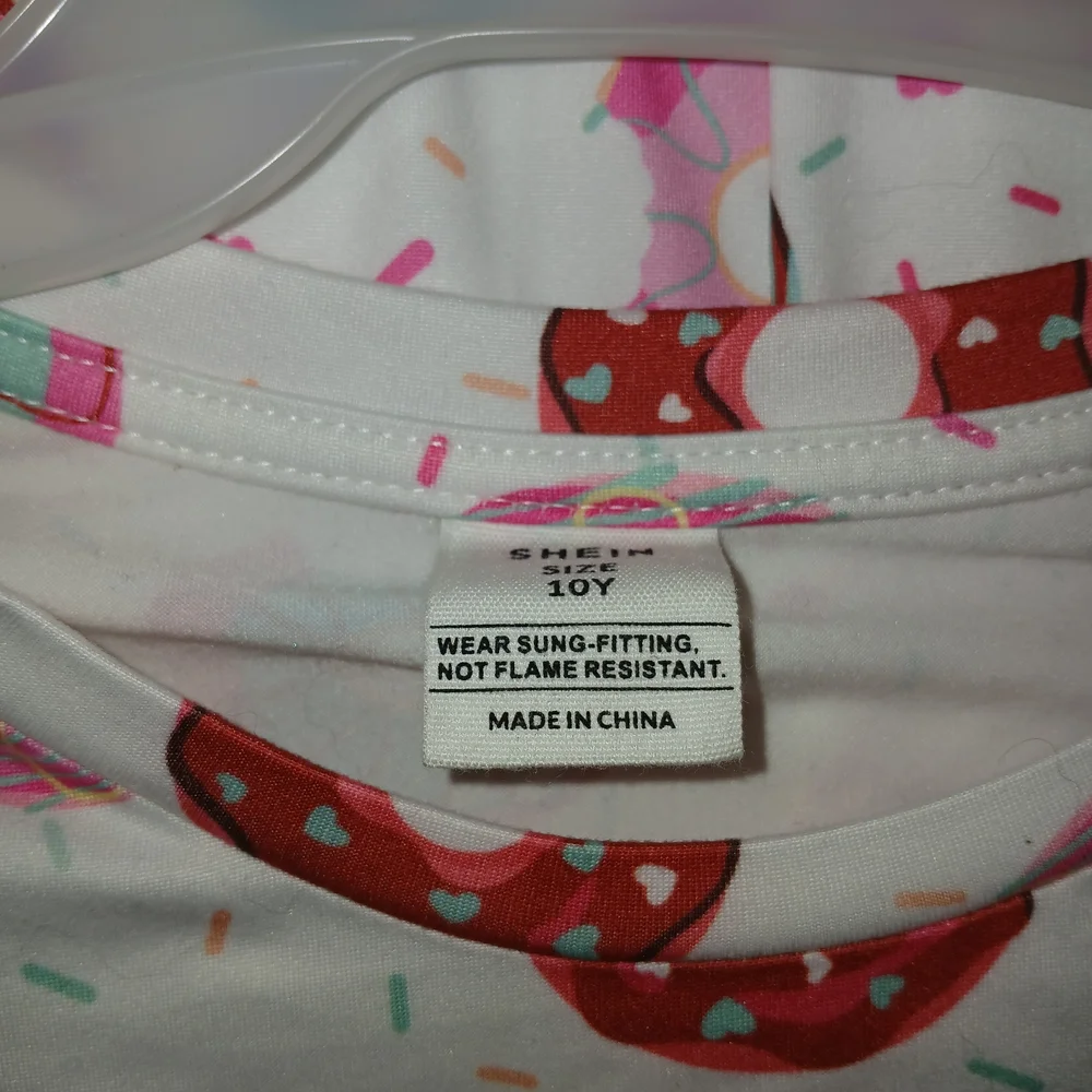 Colorful Donut Print Kids Pajama Set